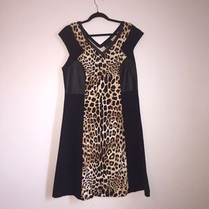 Lane Bryant Dress Leopard Print with leather